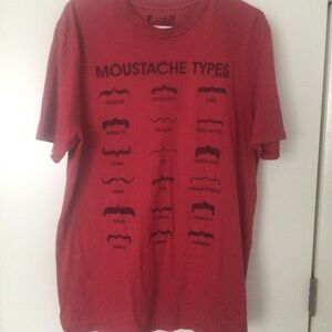 Moustache Types Red Tee